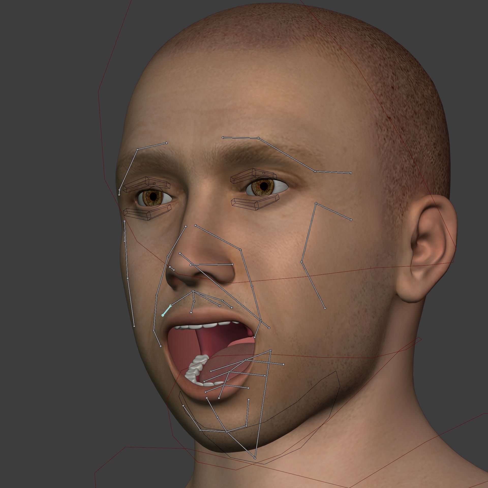 Man - 3 Skin Textures - European African Arab Indian - IK-FK Rig Low-poly 3D model_16