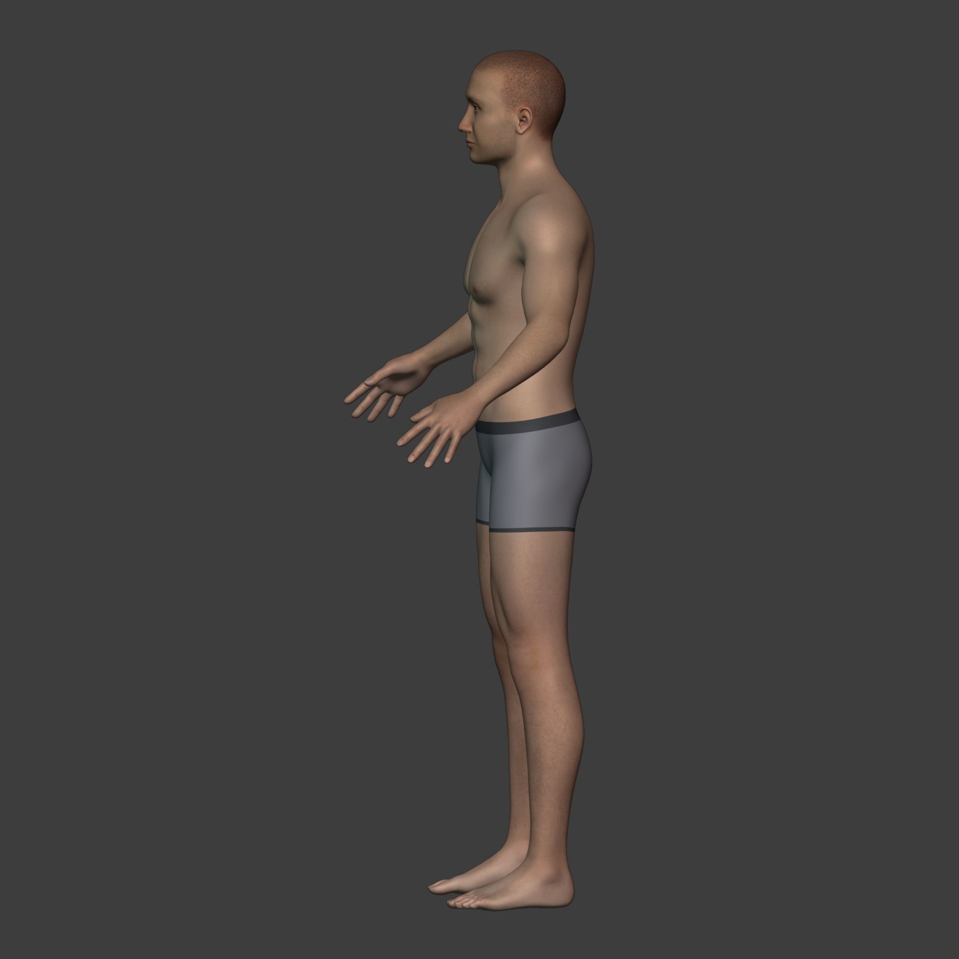 Man - 3 Skin Textures - European African Arab Indian - IK-FK Rig Low-poly 3D model_20