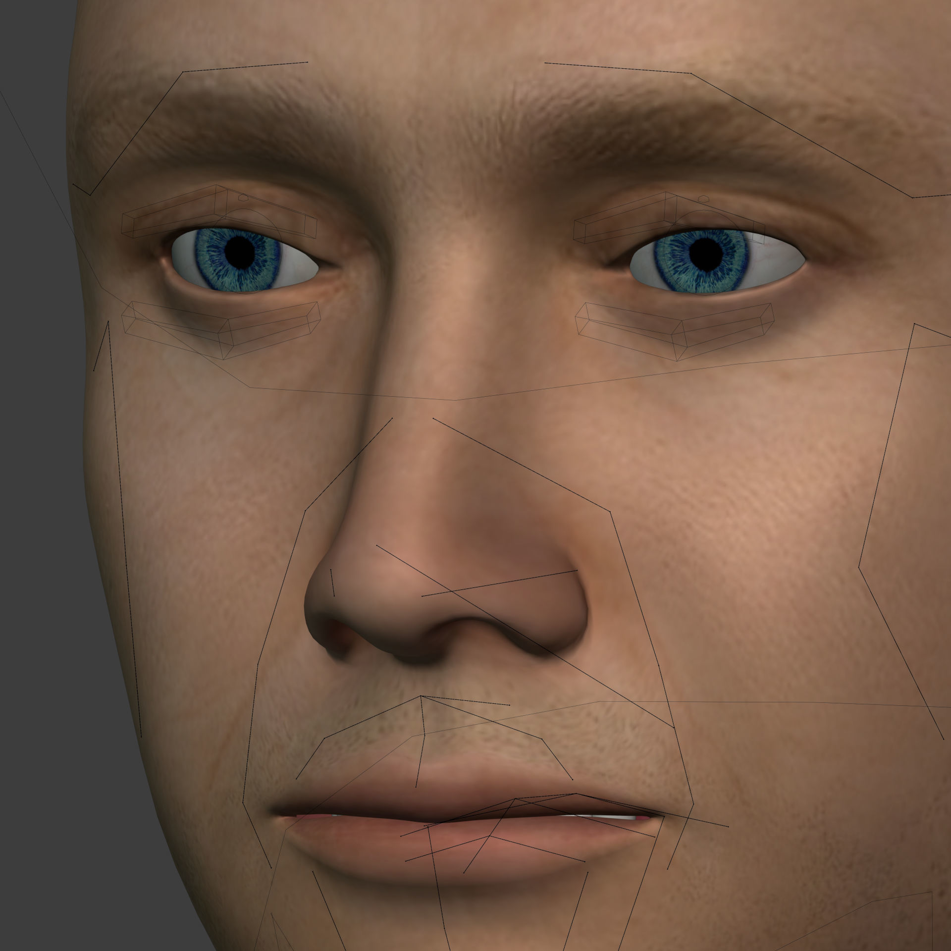 Man - 3 Skin Textures - European African Arab Indian - IK-FK Rig Low-poly 3D model_30