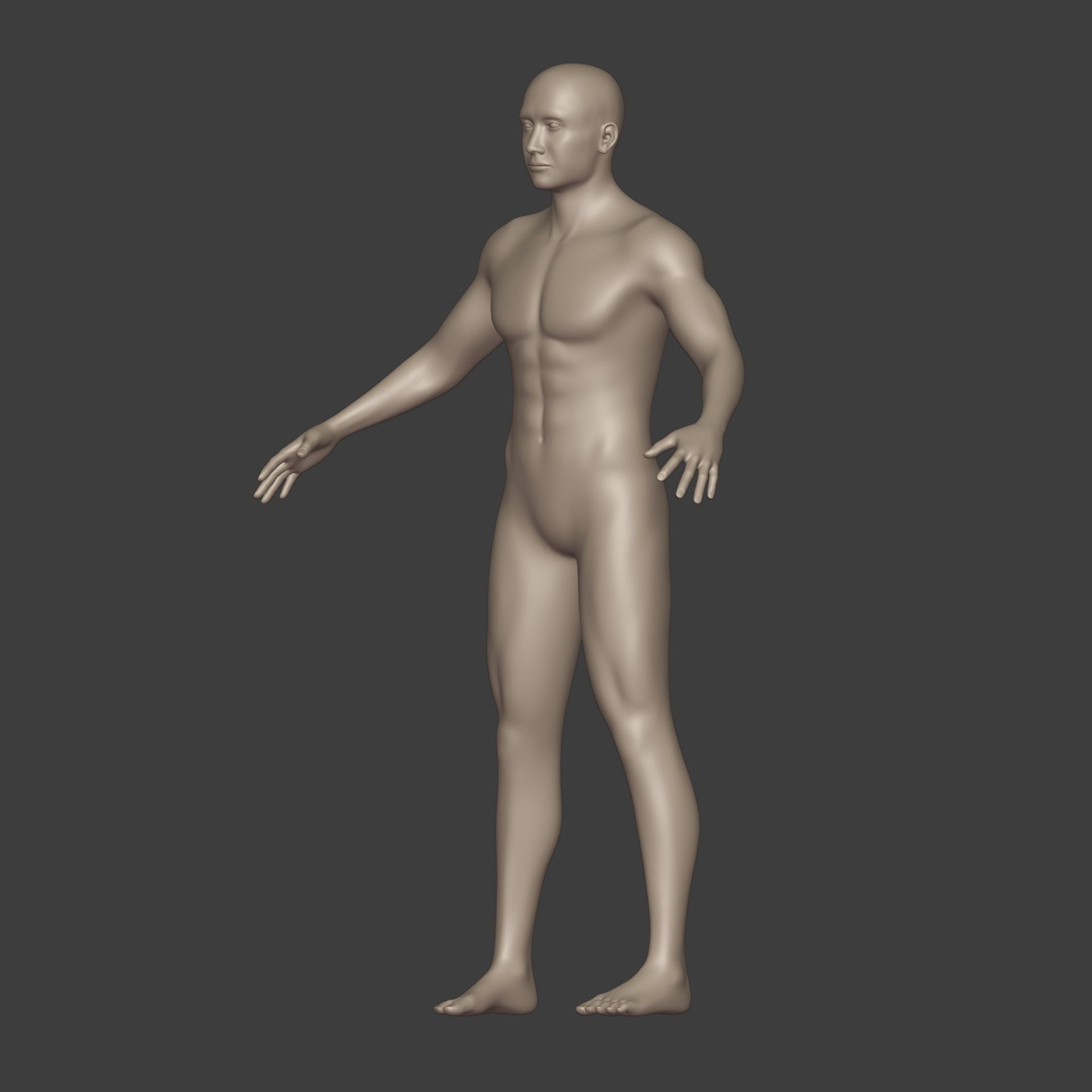 Man - 3 Skin Textures - European African Arab Indian - IK-FK Rig Low-poly 3D model_11