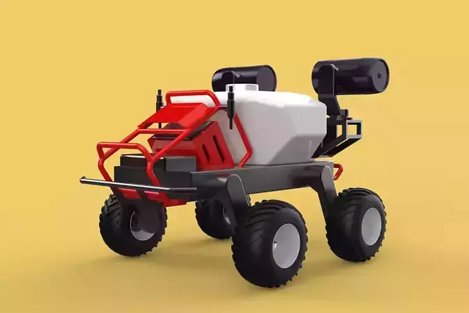 VEHICLE SPRAYER AUTONOMOUS UNMANNED ROBOT TRACTOR GROUND FIELD 3D model