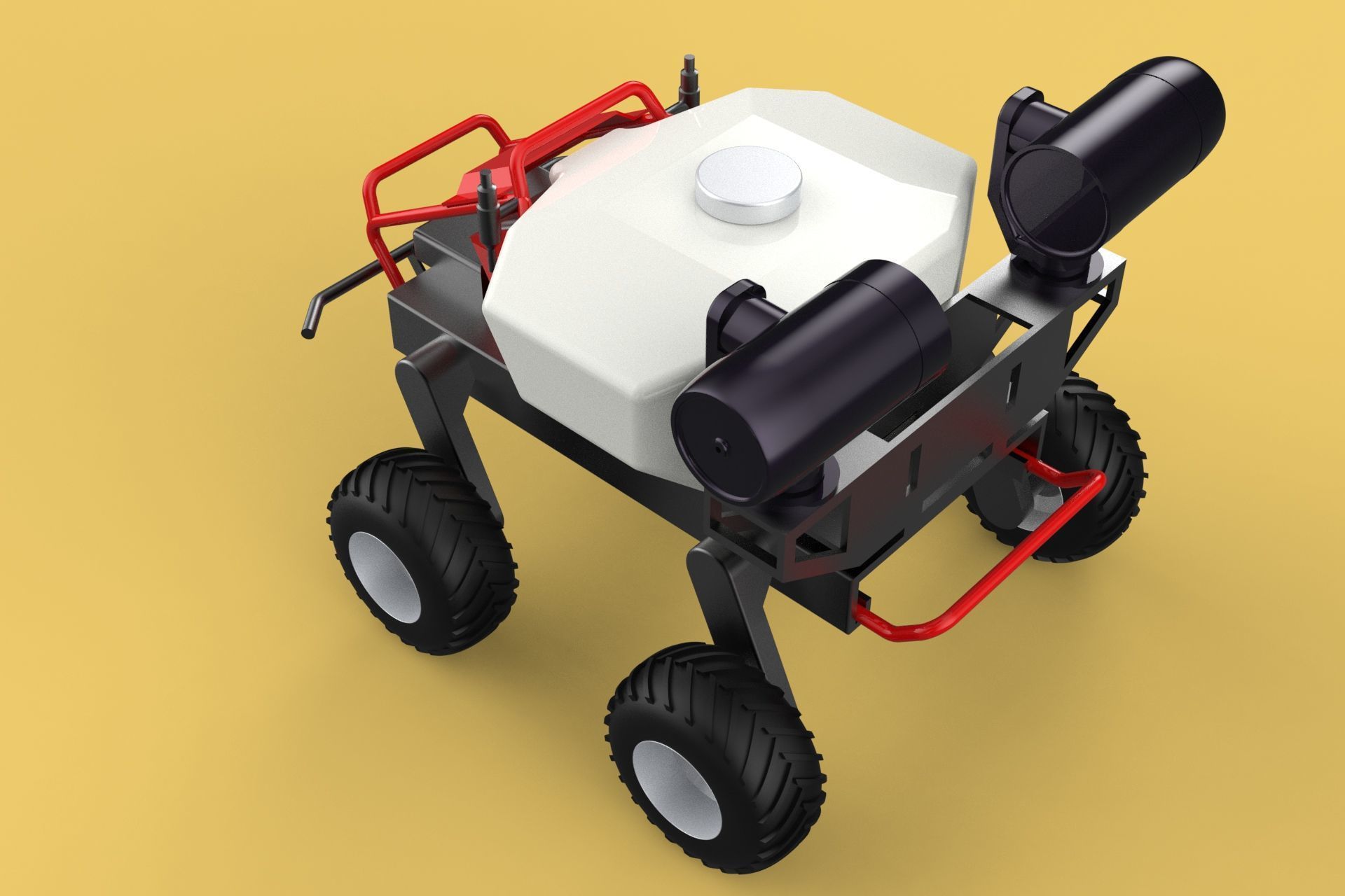 VEHICLE SPRAYER AUTONOMOUS UNMANNED ROBOT TRACTOR GROUND FIELD 3D model_5