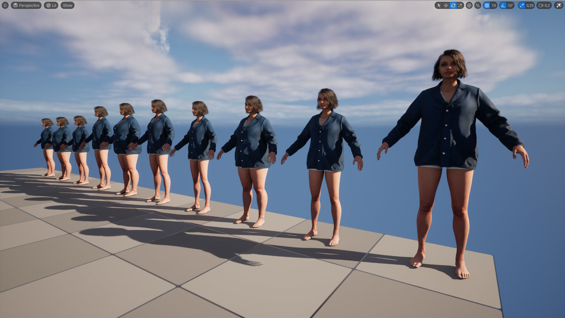 Jacket 82 - All MH Bodies - UE5 Skeletons - Rigged Low-poly 3D model_14