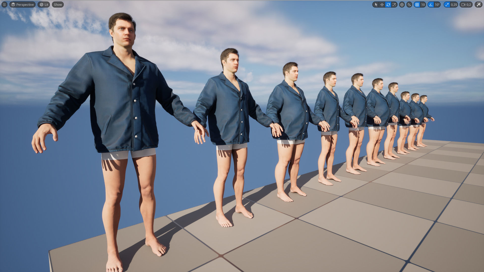 Jacket 82 - All MH Bodies - UE5 Skeletons - Rigged Low-poly 3D model_13