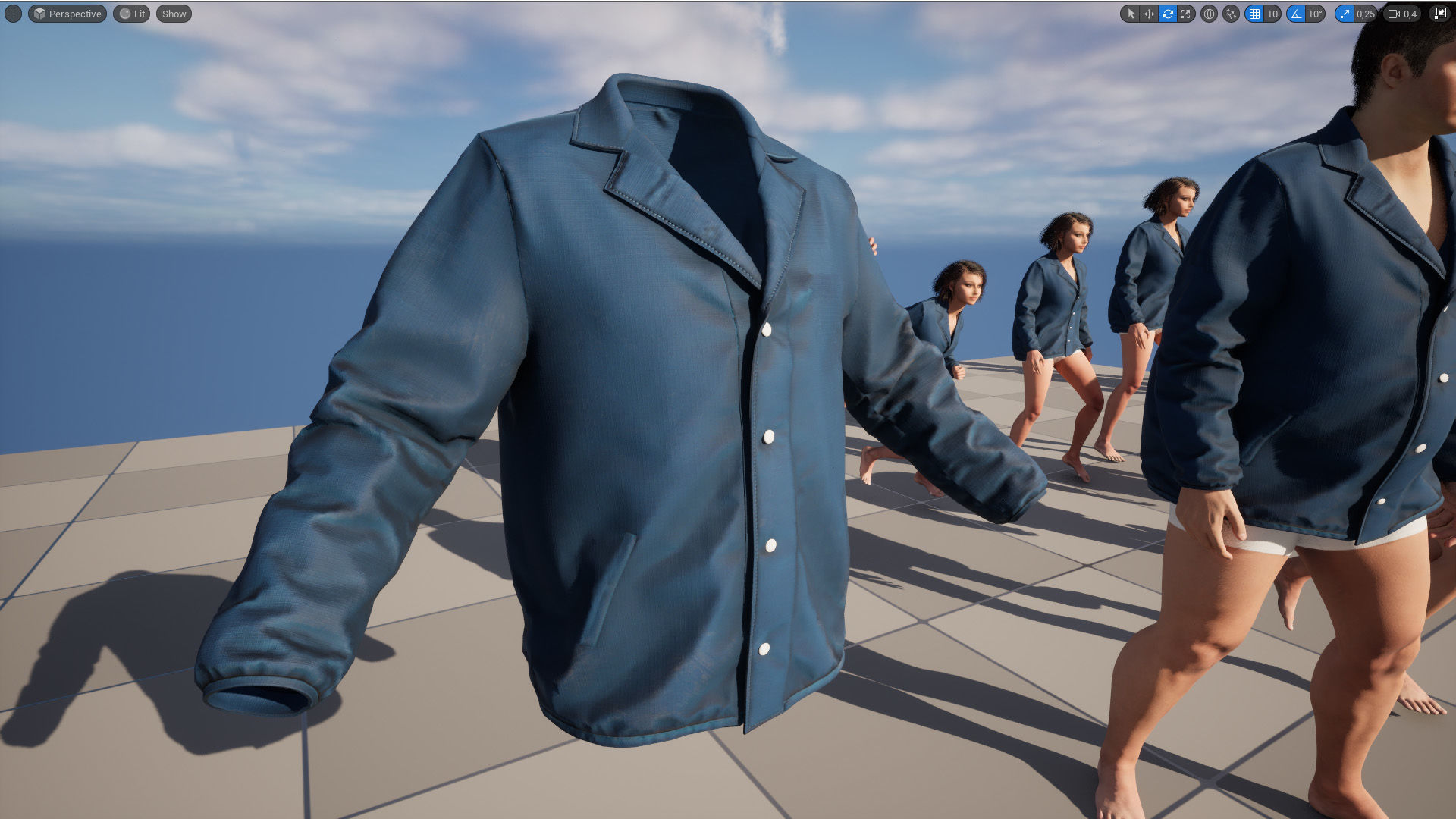 Jacket 82 - All MH Bodies - UE5 Skeletons - Rigged Low-poly 3D model_16