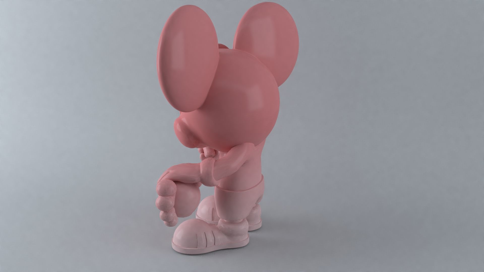 Mickey Mischief 3D Art Toy with KAWS Head and Bottle 3D print model_4
