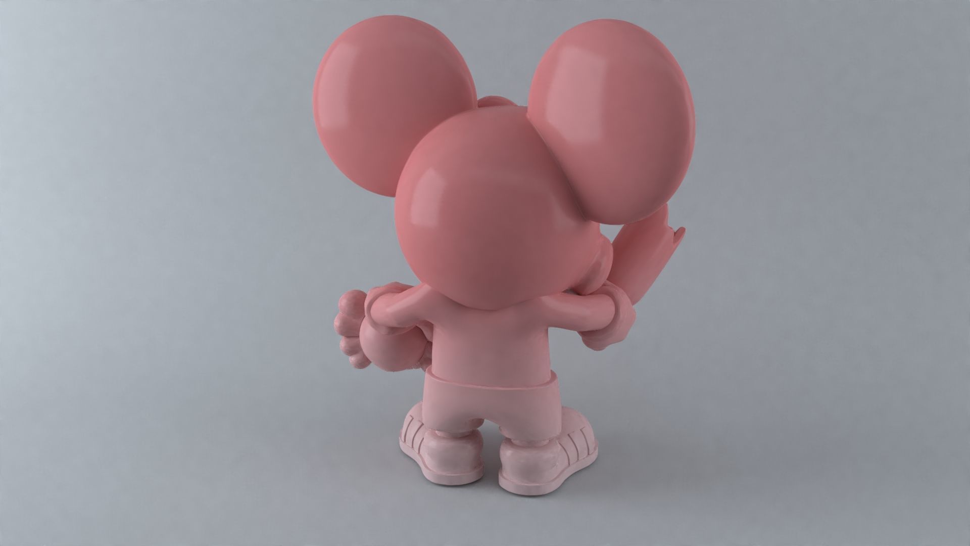 Mickey Mischief 3D Art Toy with KAWS Head and Bottle 3D print model_5