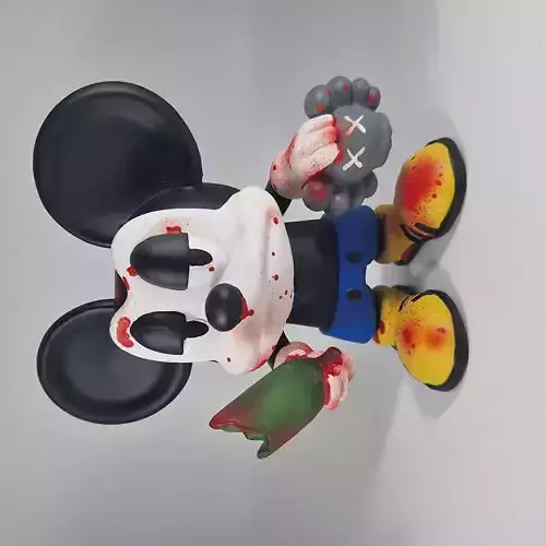 Mickey Mischief 3D Art Toy with KAWS Head and Bottle
