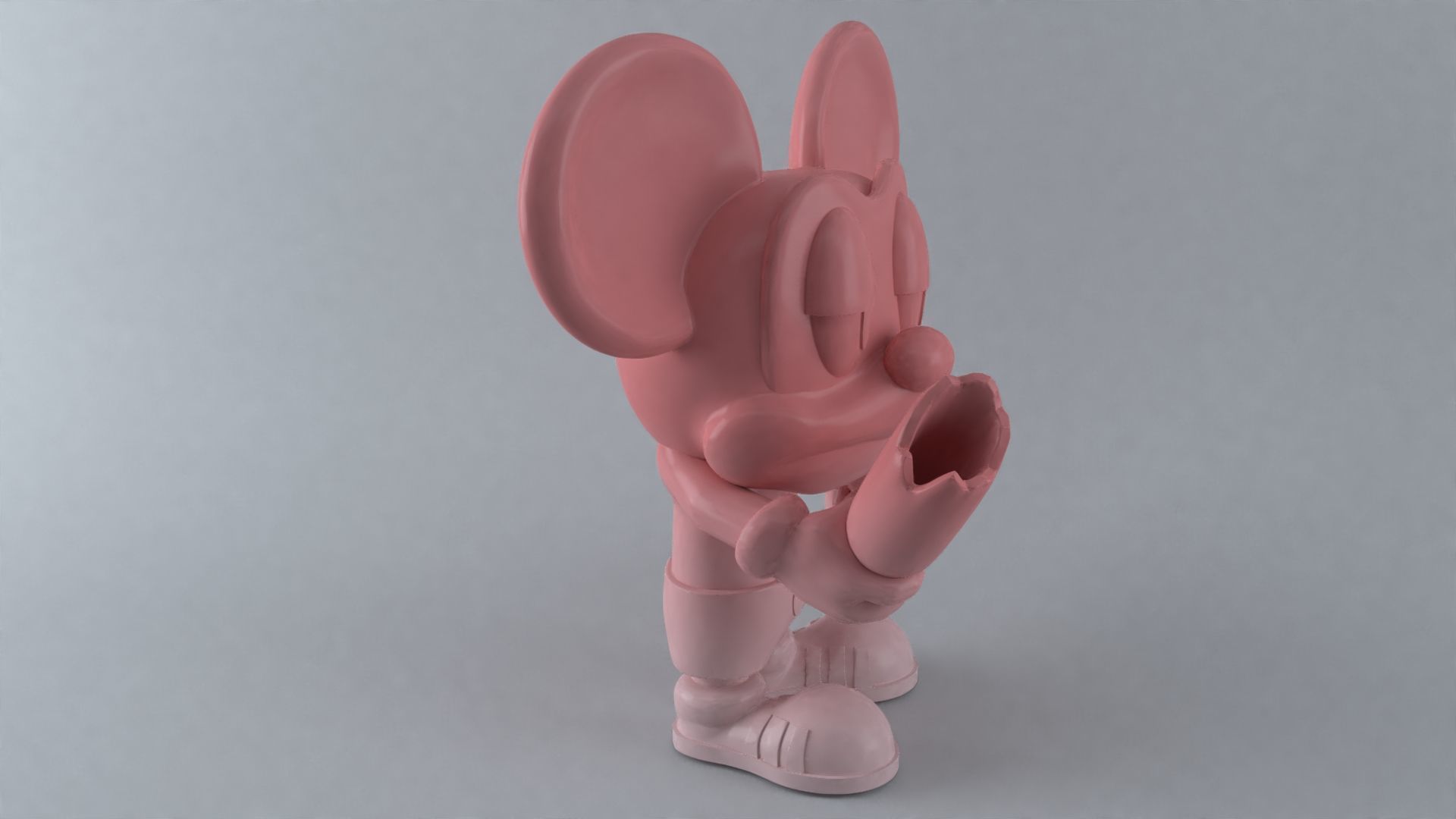 Mickey Mischief 3D Art Toy with KAWS Head and Bottle 3D print model_6