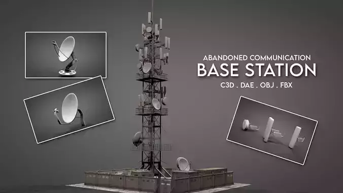 Abandoned Communication Base Station 3D model