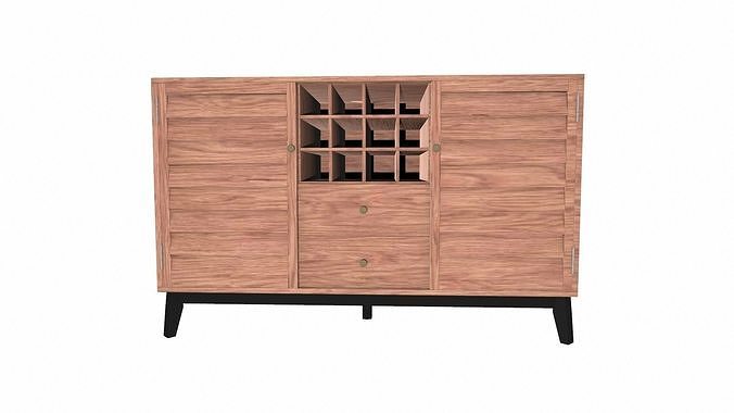 Storage Drawer Low-poly 3D model