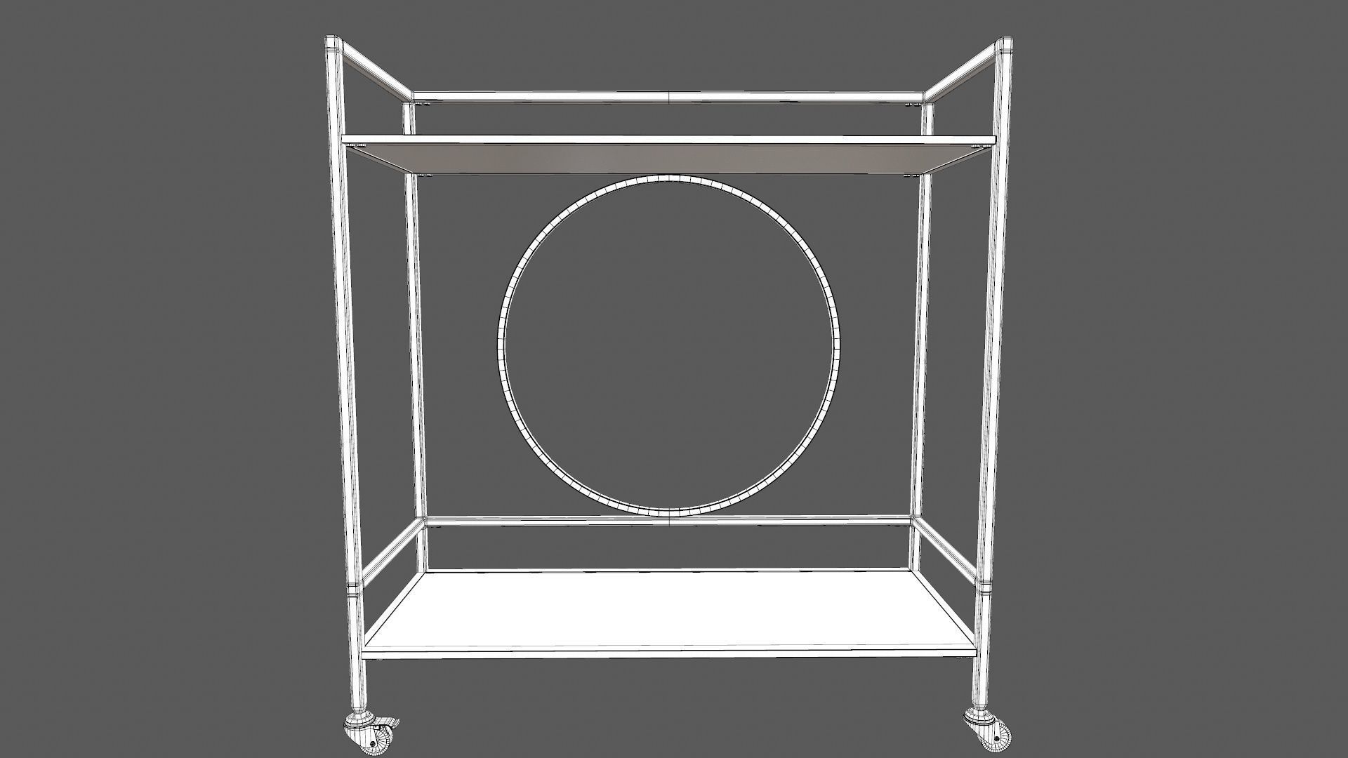 Trolley Table Low-poly 3D model_11