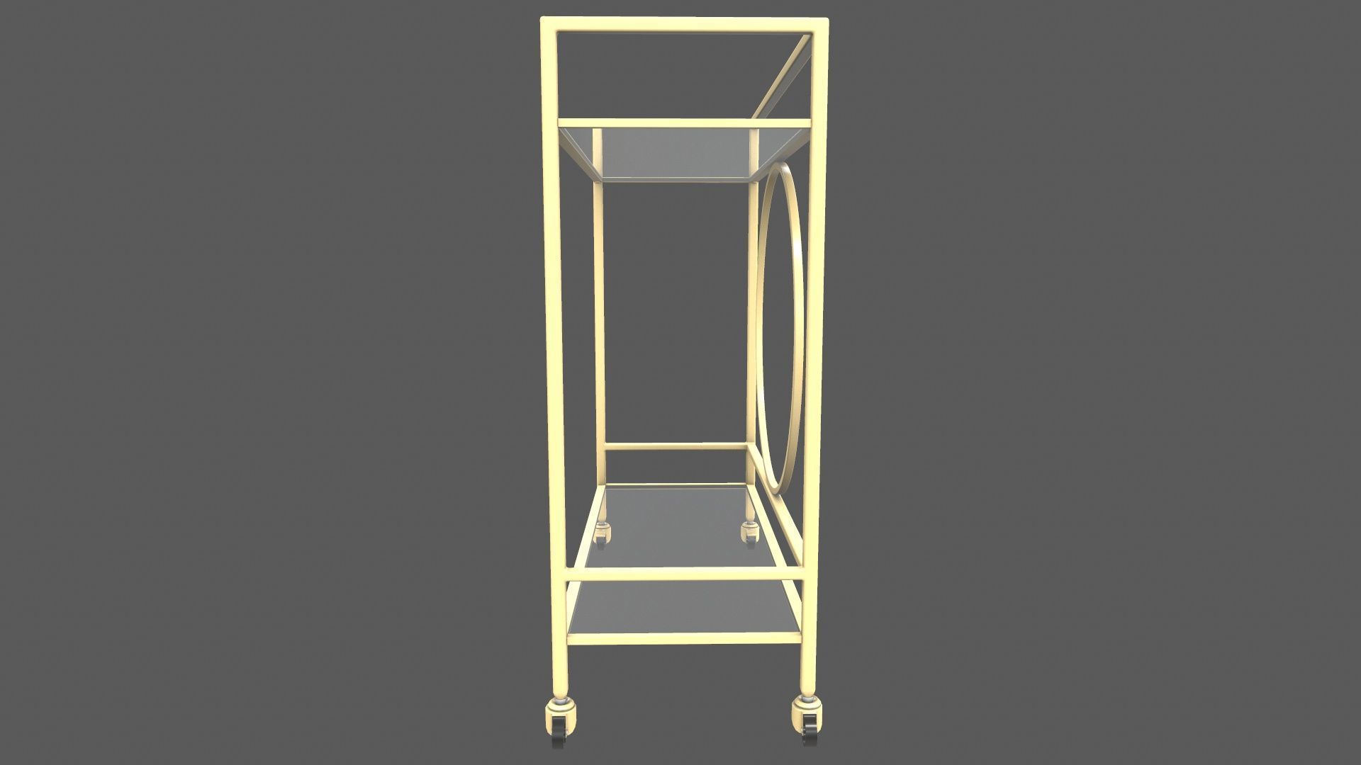 Trolley Table Low-poly 3D model_3