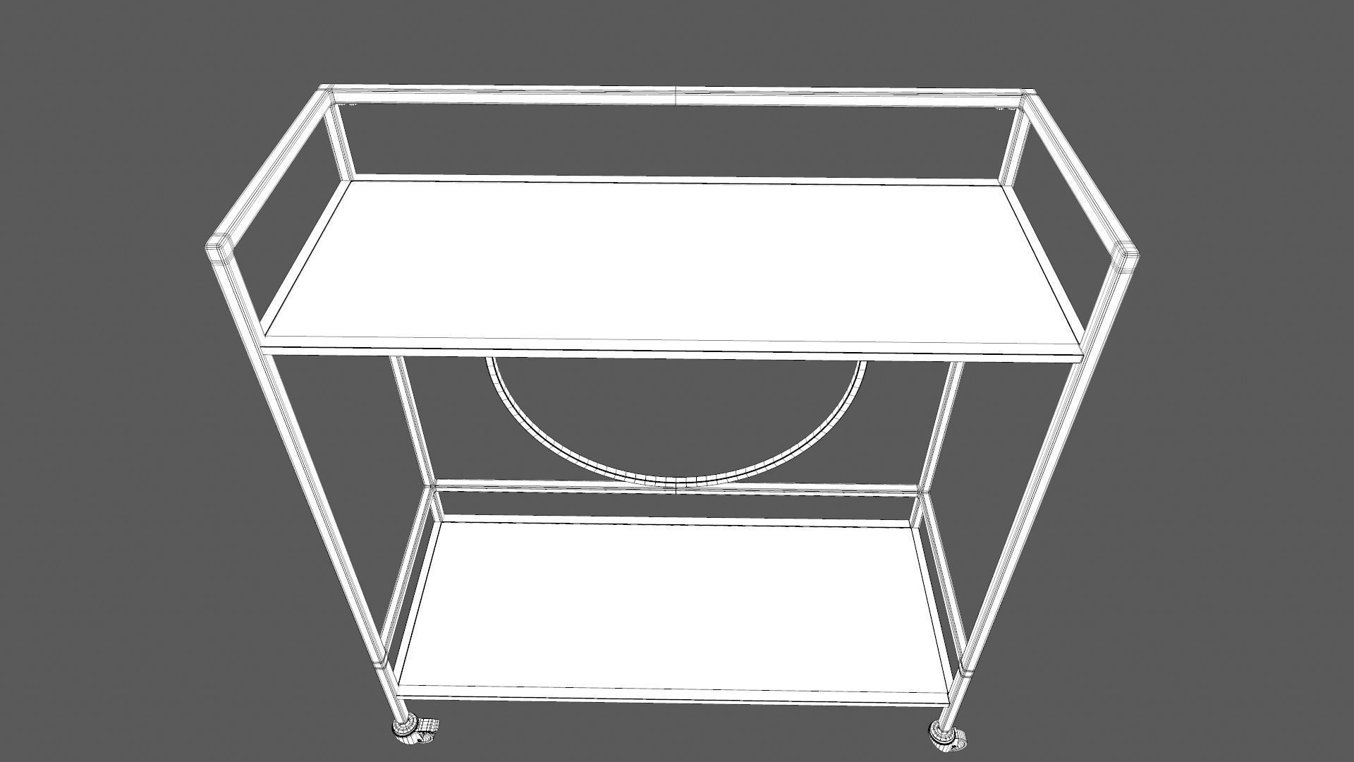 Trolley Table Low-poly 3D model_10