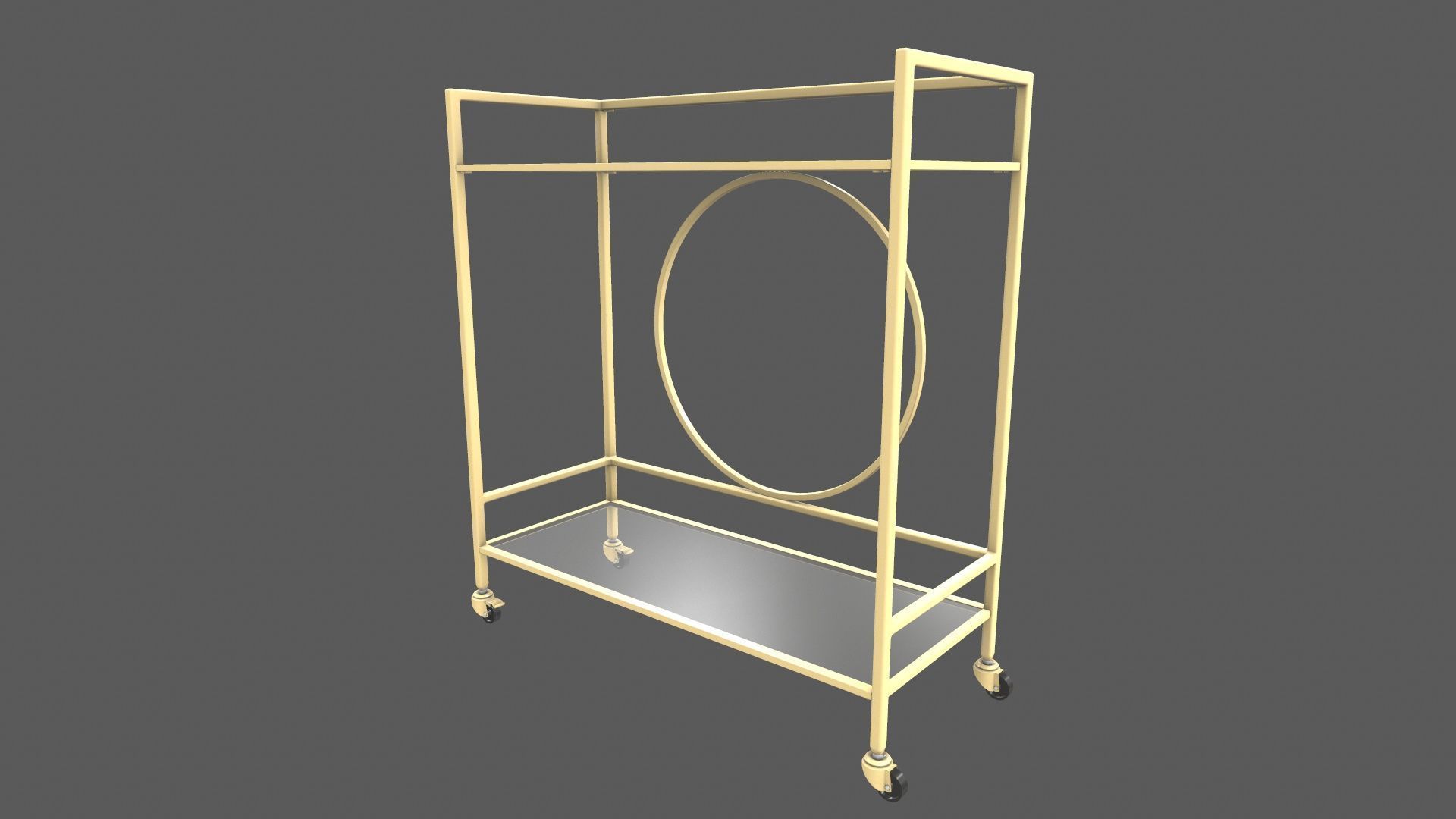 Trolley Table Low-poly 3D model_2