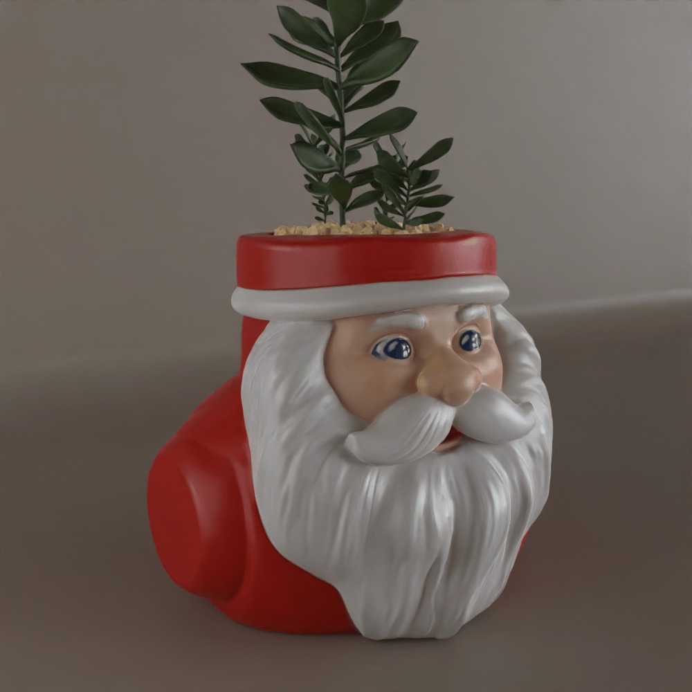 santa planter - vase - urn - candy dish - candle holder 006 3D print model_1