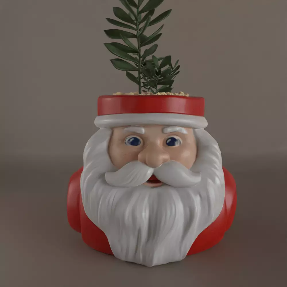 santa planter - vase - urn - candy dish - candle holder 006 3D print model_0