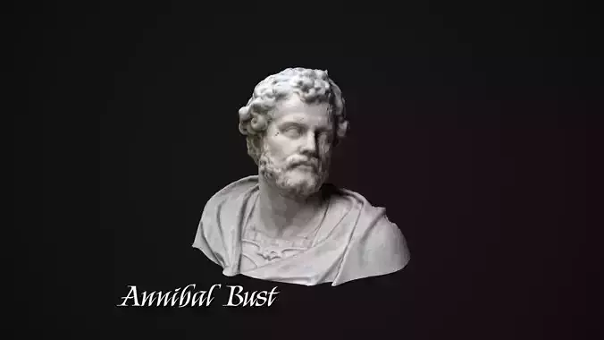 Annibal statue Low-poly 3D model