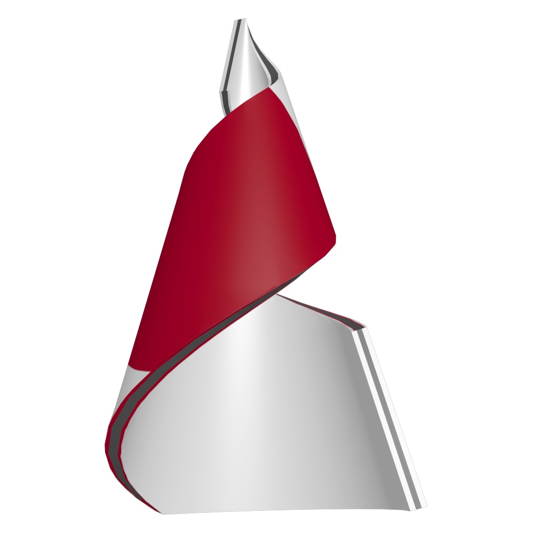 Japan Flag on a helical spiral structure 3D model_6