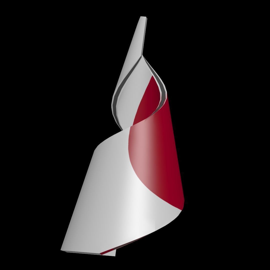 Japan Flag on a helical spiral structure 3D model_18