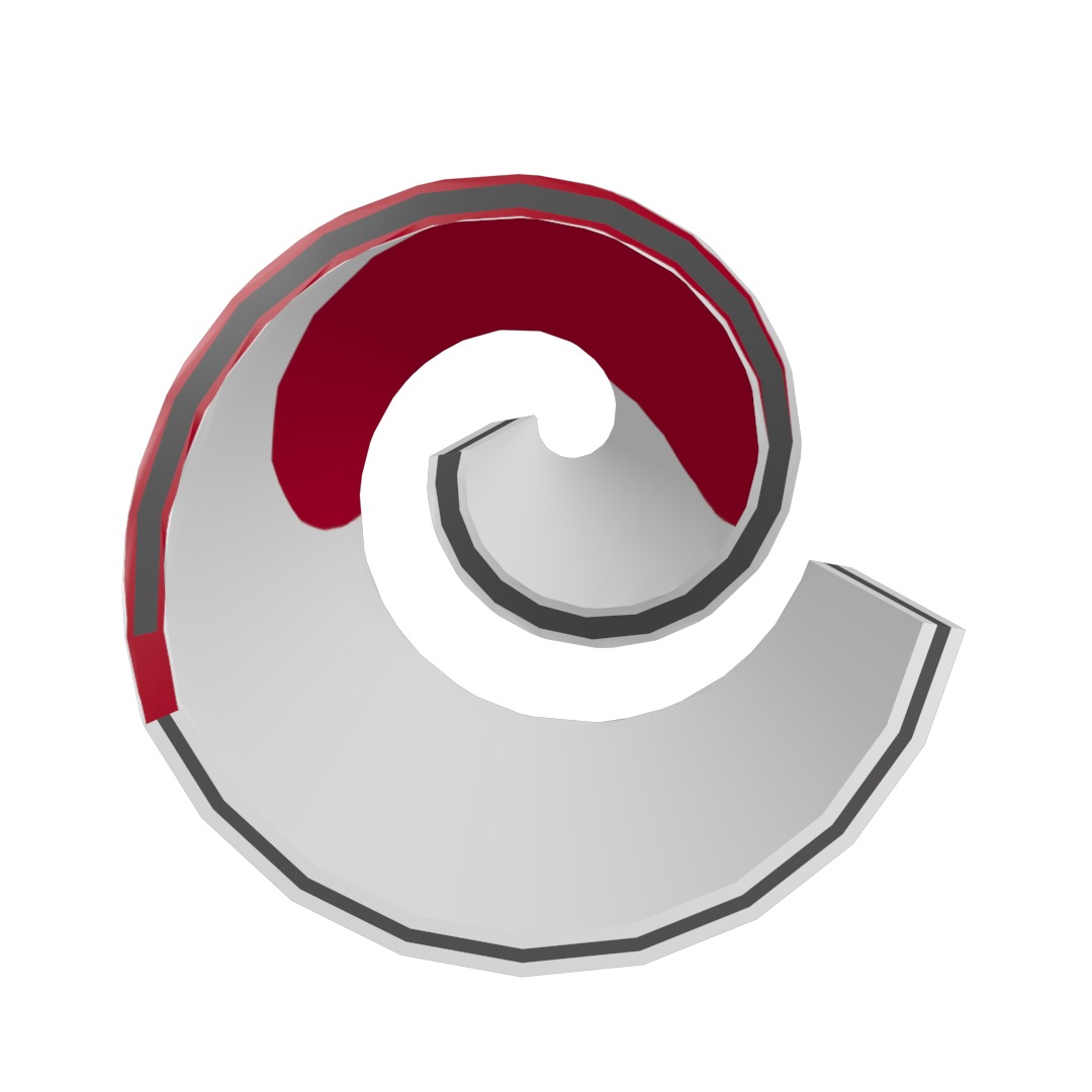 Japan Flag on a helical spiral structure 3D model_4