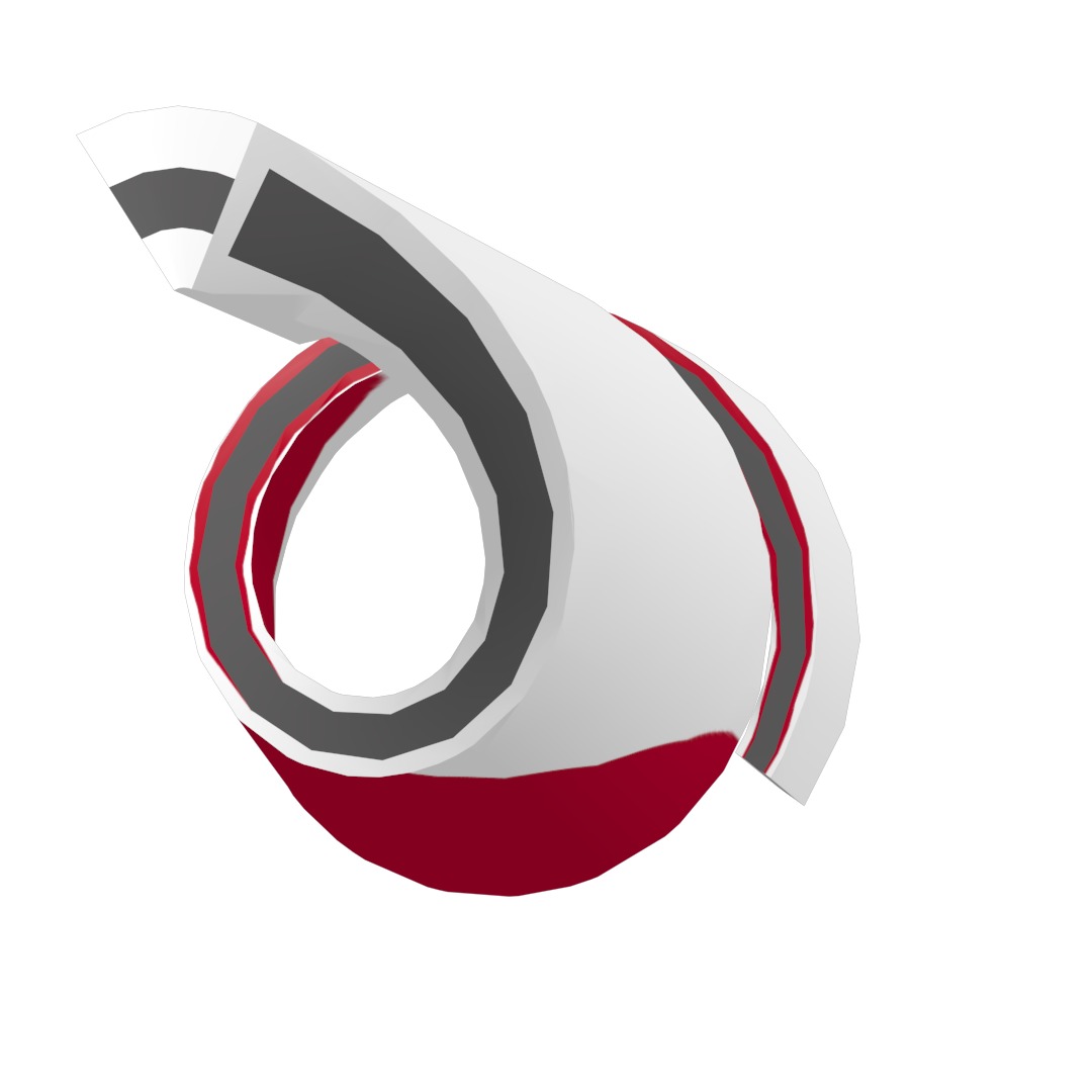 Japan Flag on a helical spiral structure 3D model_14