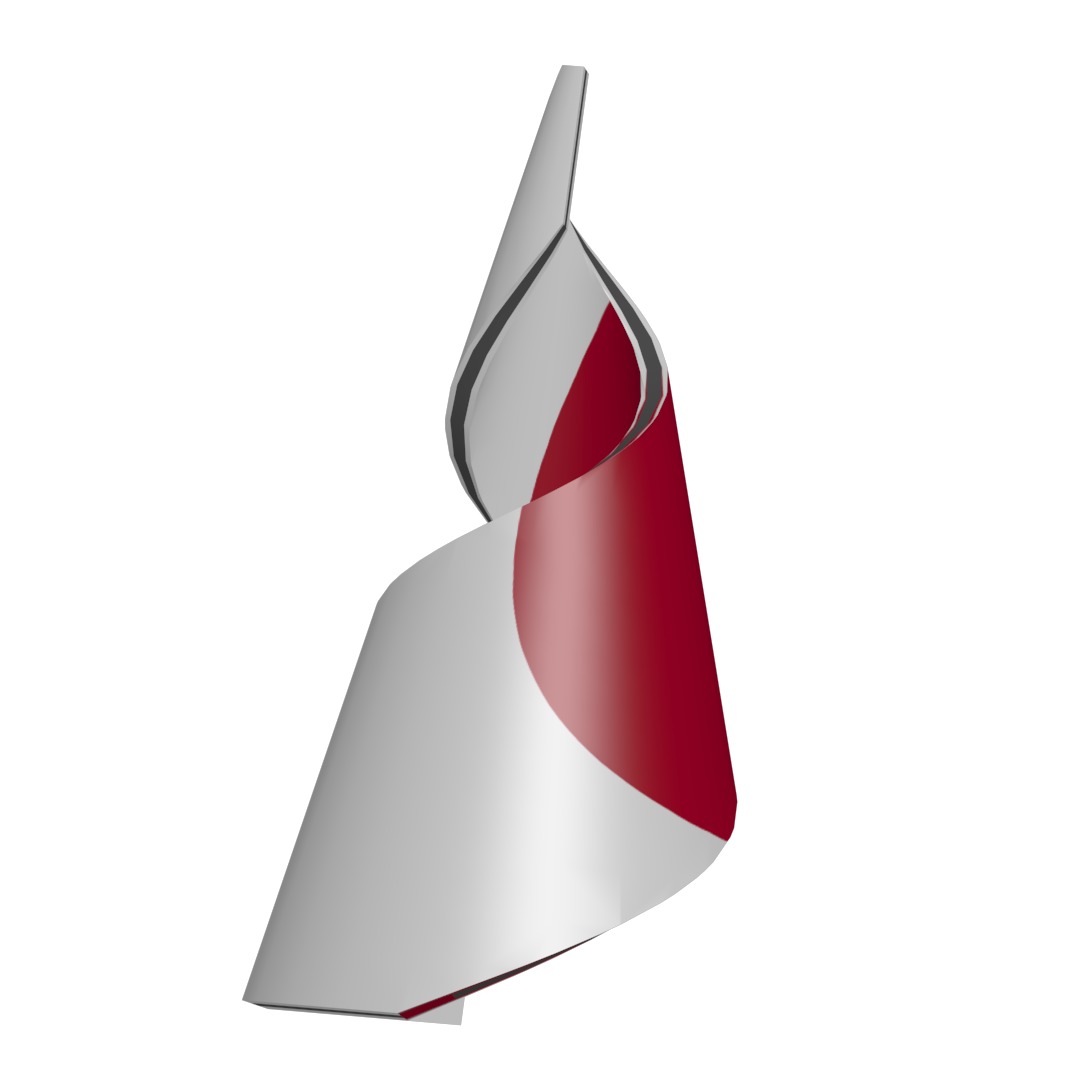 Japan Flag on a helical spiral structure 3D model_5