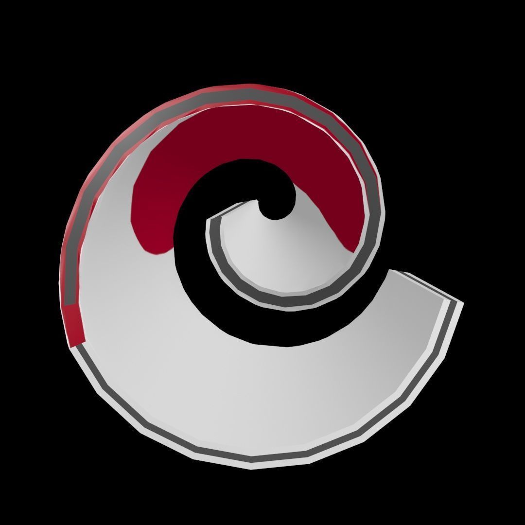 Japan Flag on a helical spiral structure 3D model_17