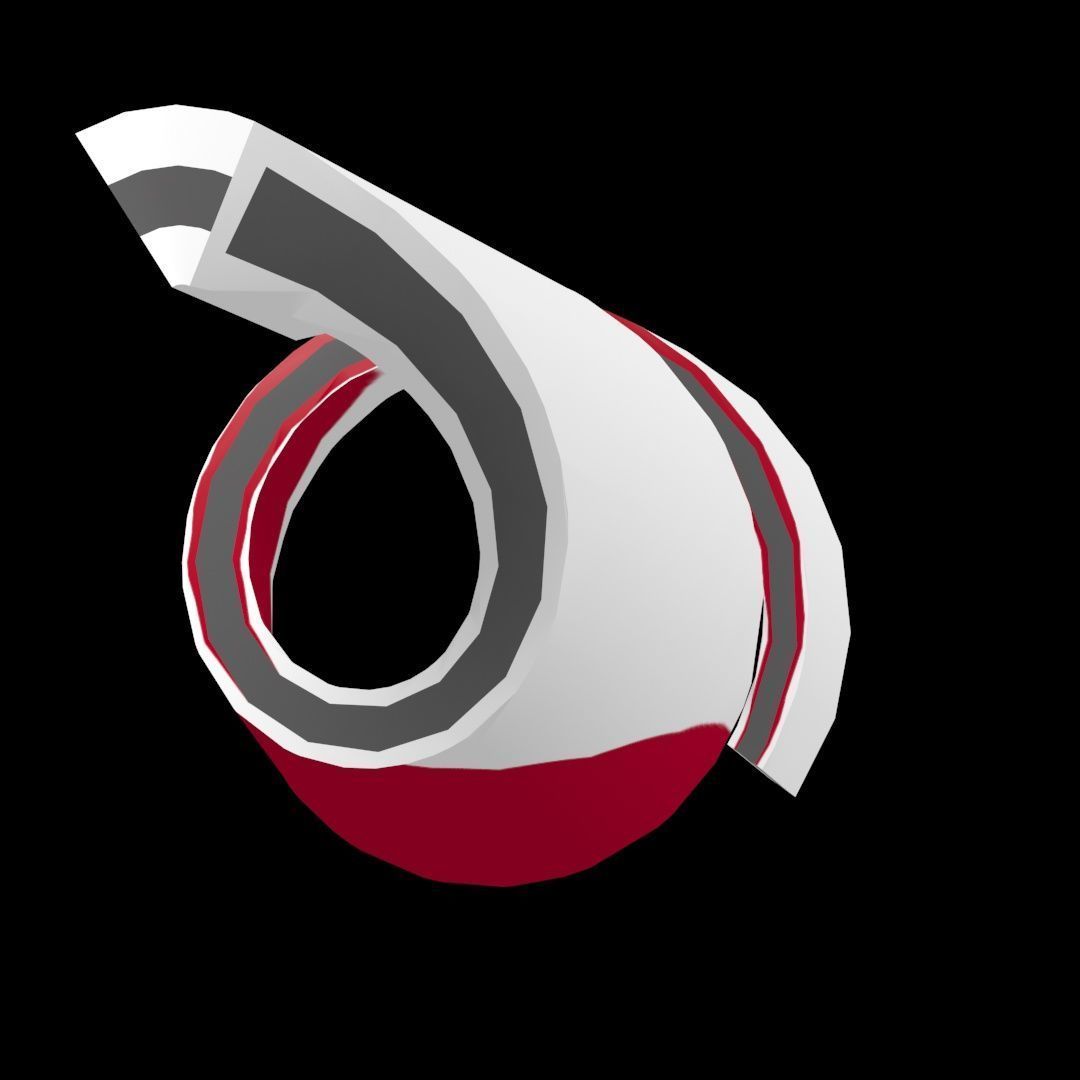 Japan Flag on a helical spiral structure 3D model_28