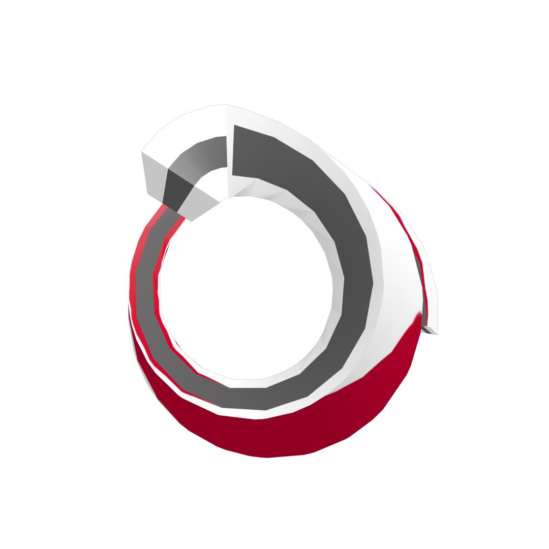 Japan Flag on a helical spiral structure 3D model_13