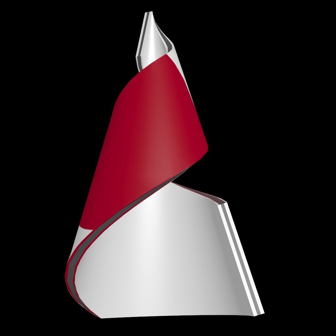 Japan Flag on a helical spiral structure 3D model_26