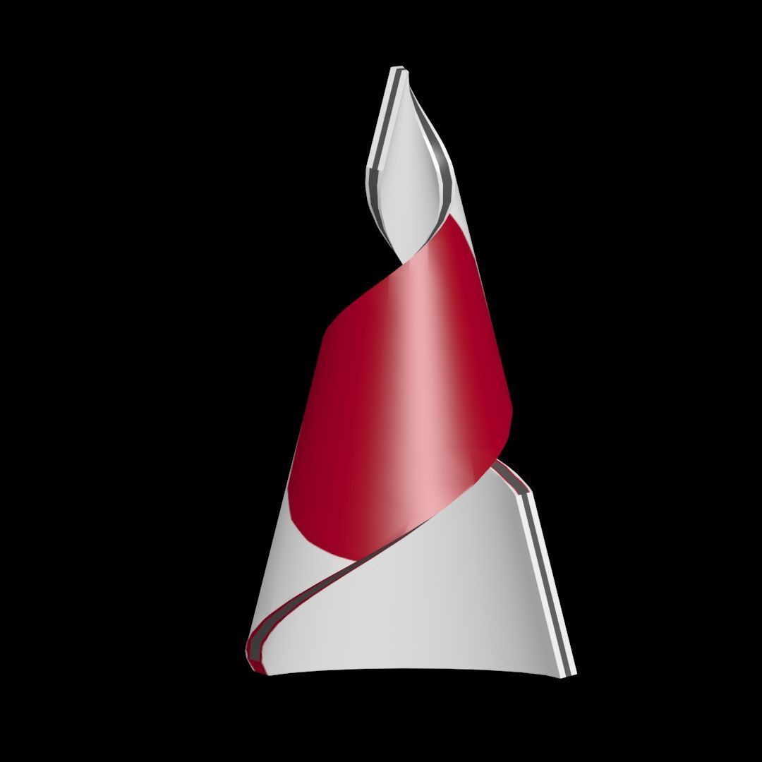 Japan Flag on a helical spiral structure 3D model_19