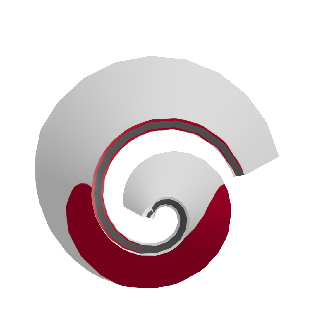 Japan Flag on a helical spiral structure 3D model_3