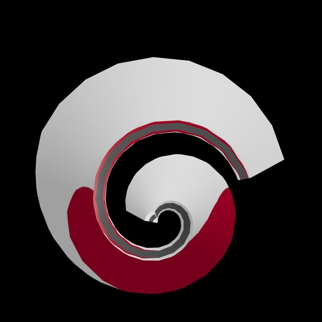 Japan Flag on a helical spiral structure 3D model_20