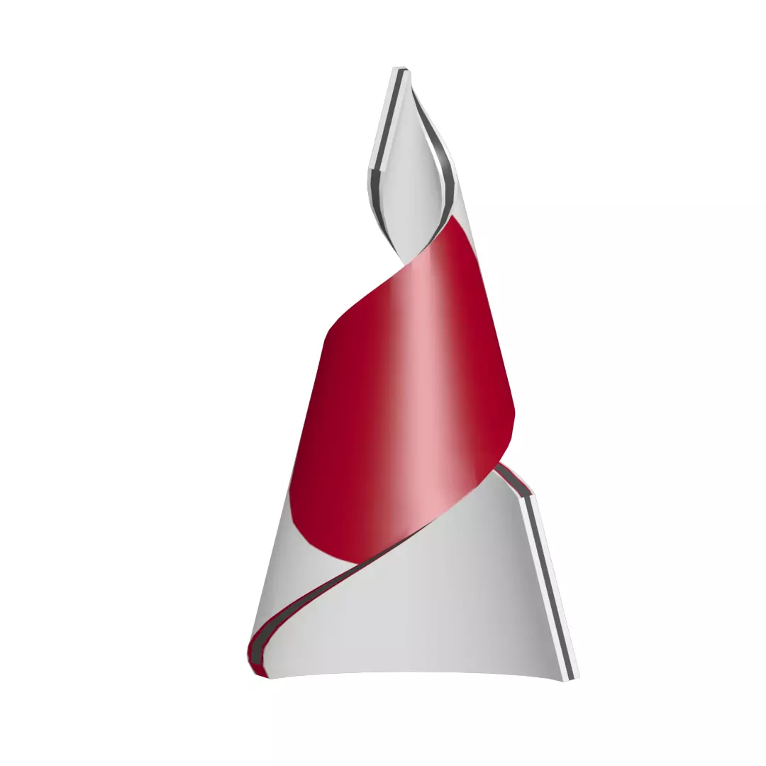 Japan Flag on a helical spiral structure 3D model_0