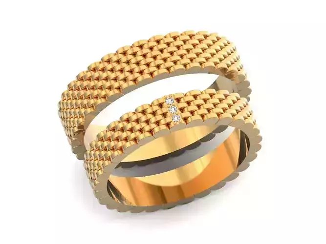 couples wedding rings Bisaku ring Tenzin BIS 1497 3D print model