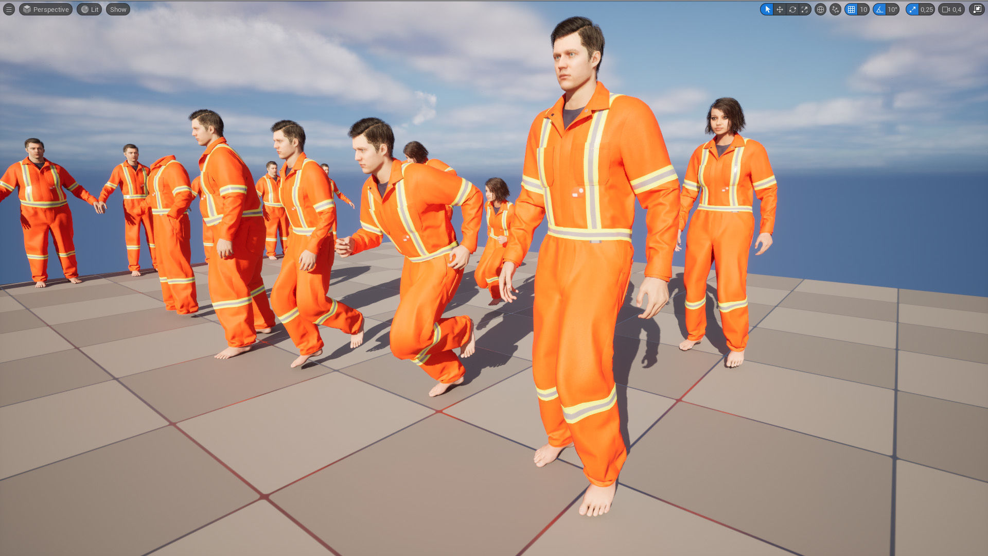 Mining Suit 96 - All MH Bodies - UE5 Skeletons - Rigged Low-poly 3D model_14