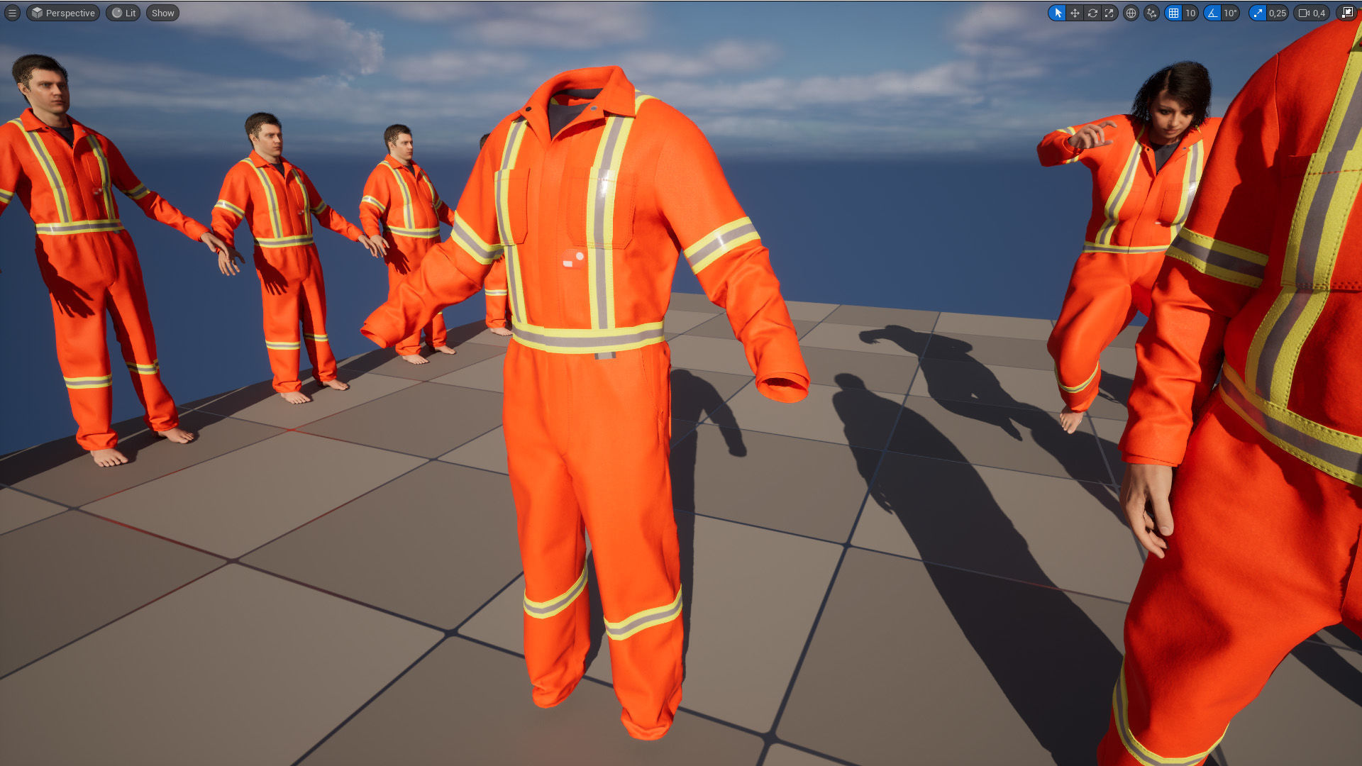 Mining Suit 96 - All MH Bodies - UE5 Skeletons - Rigged Low-poly 3D model_18