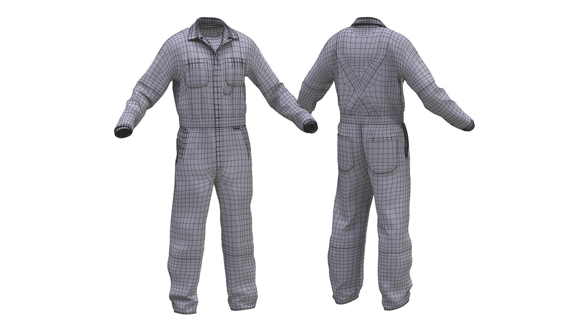 Mining Suit 96 - All MH Bodies - UE5 Skeletons - Rigged Low-poly 3D model_11
