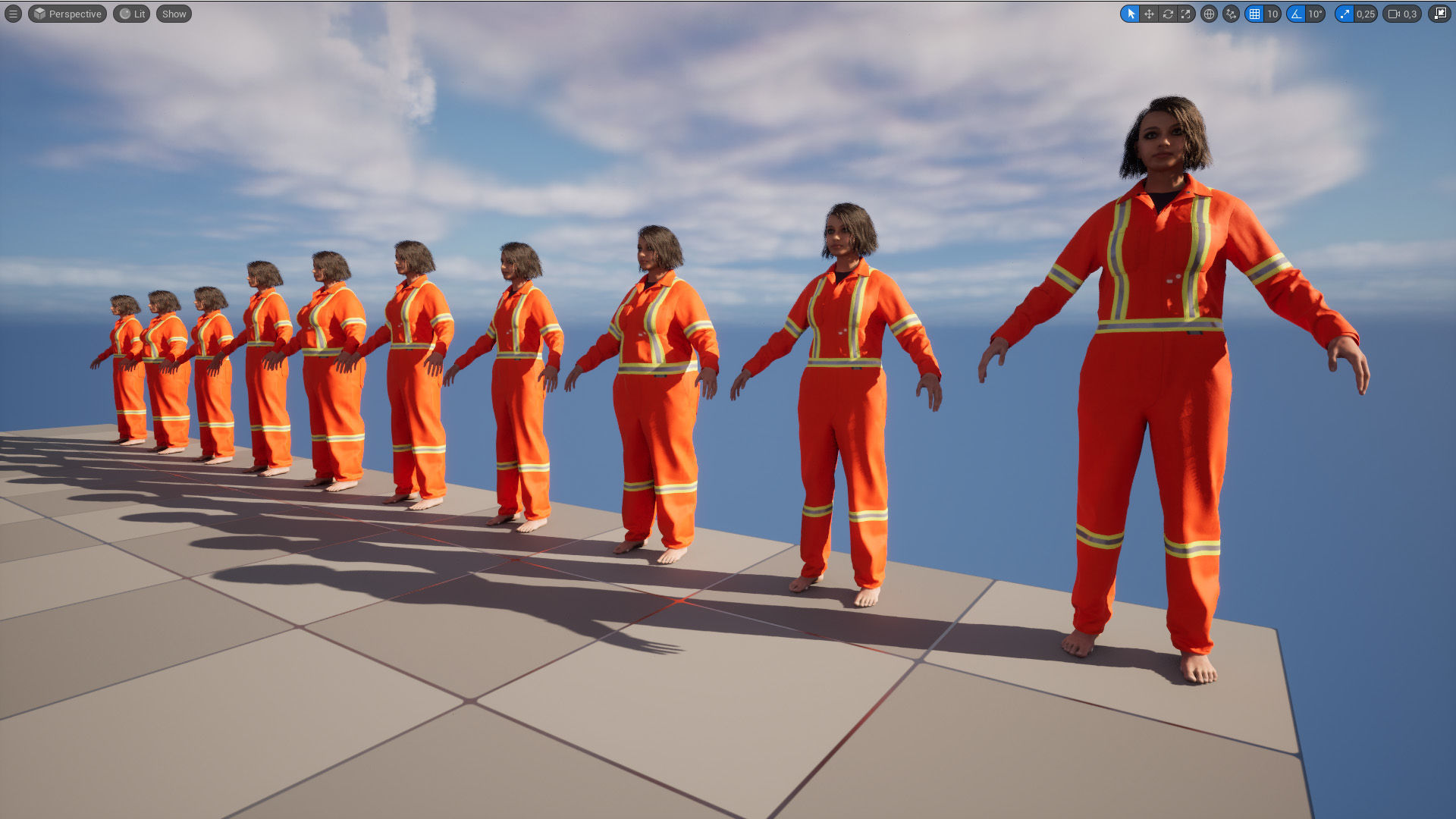 Mining Suit 96 - All MH Bodies - UE5 Skeletons - Rigged Low-poly 3D model_16