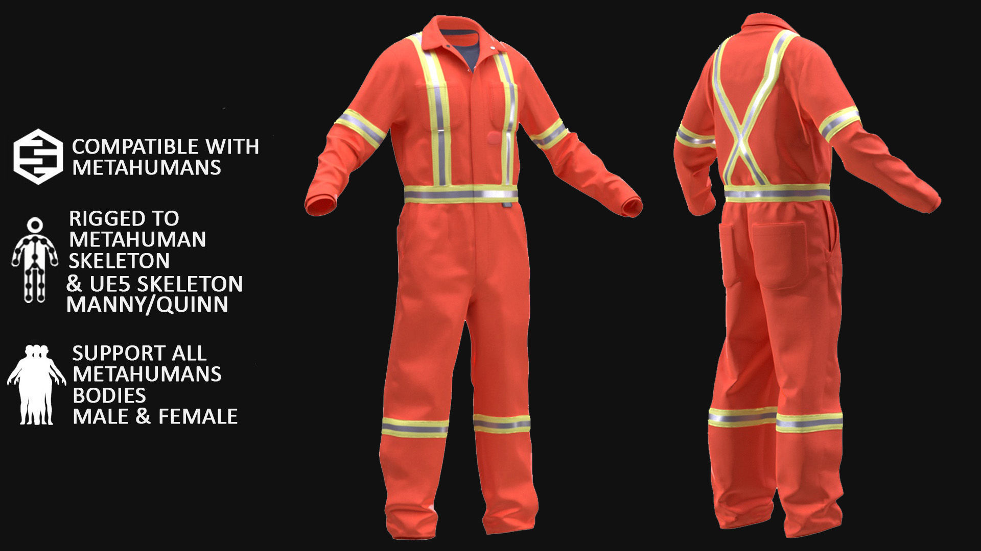 Mining Suit 96 - All MH Bodies - UE5 Skeletons - Rigged Low-poly 3D model_2