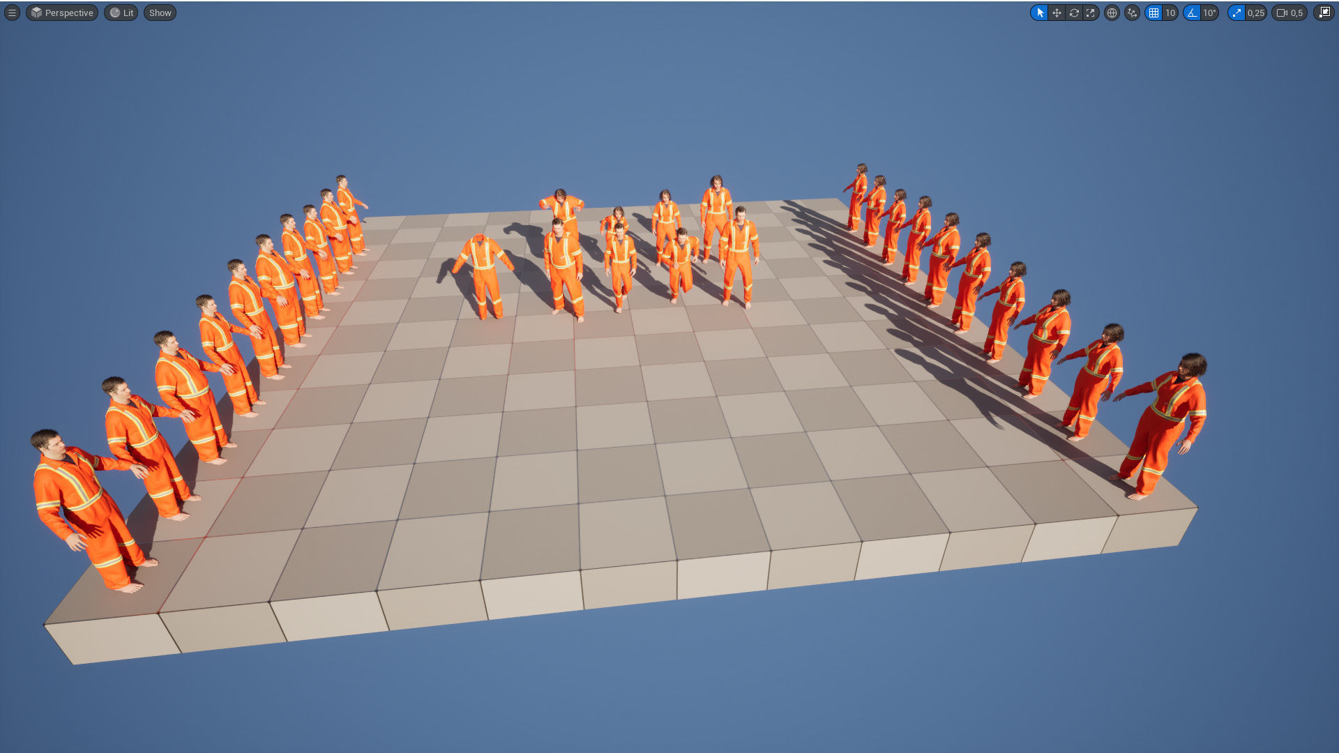 Mining Suit 96 - All MH Bodies - UE5 Skeletons - Rigged Low-poly 3D model_13