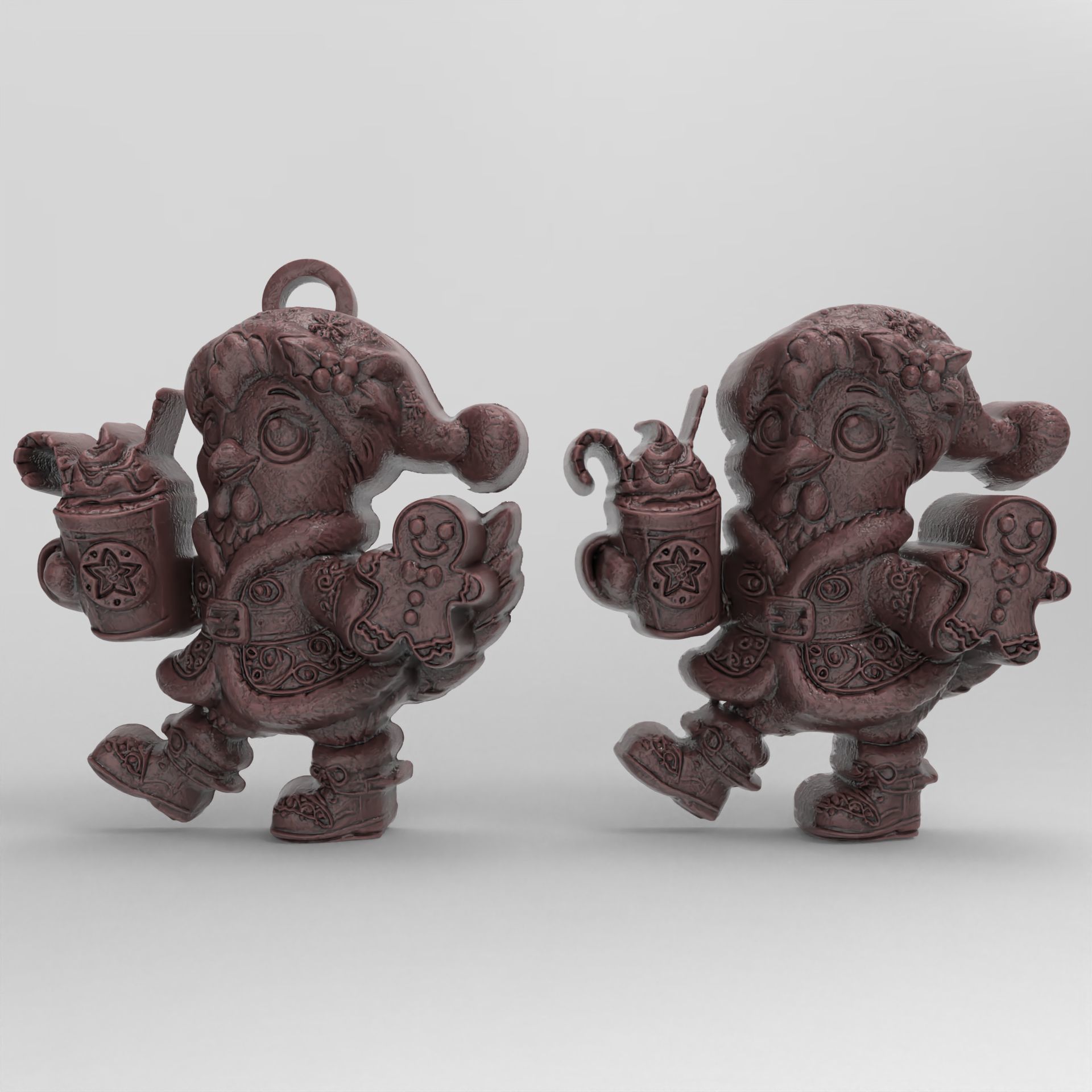 christmas tree chicken decor  3D print model_1