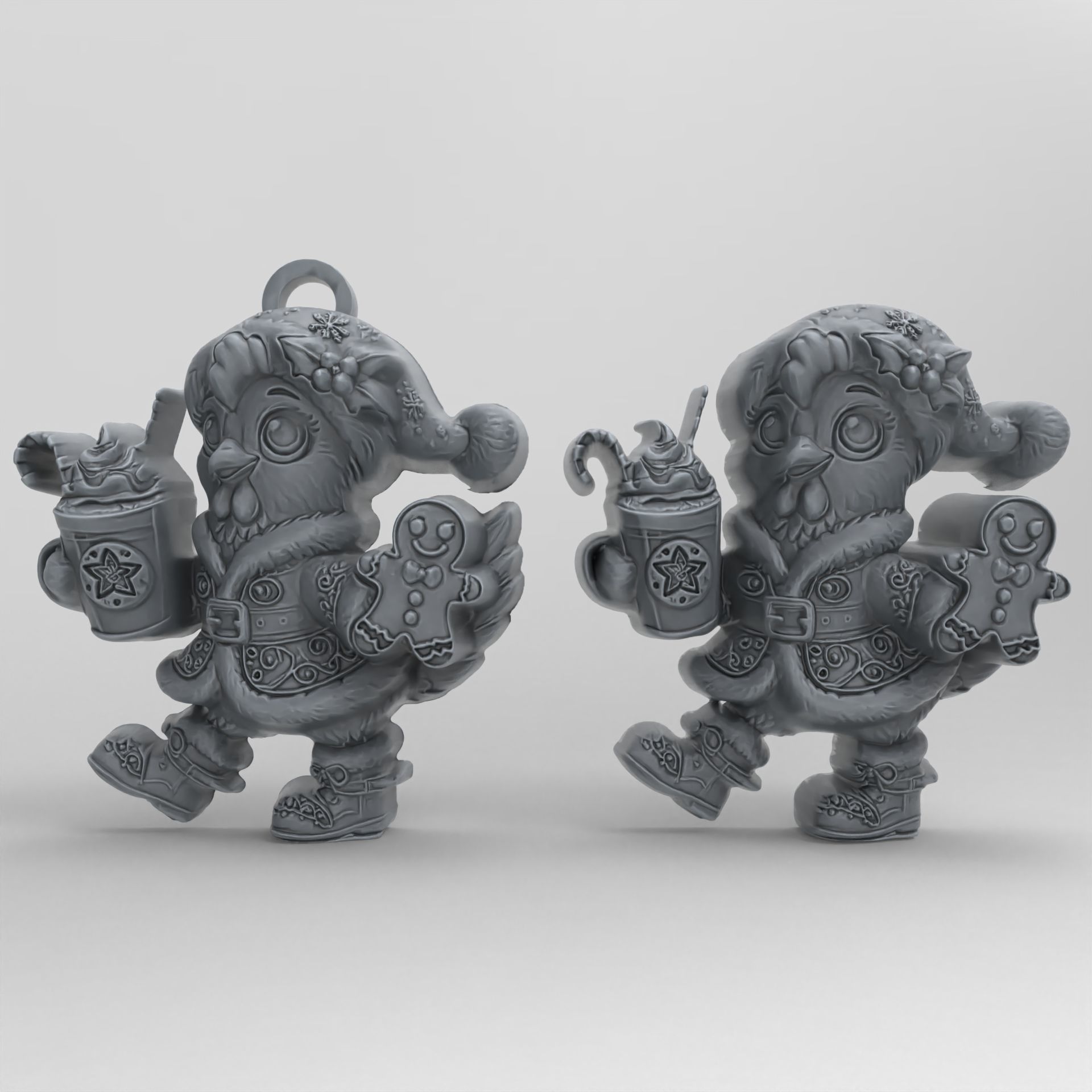 christmas tree chicken decor  3D print model_2