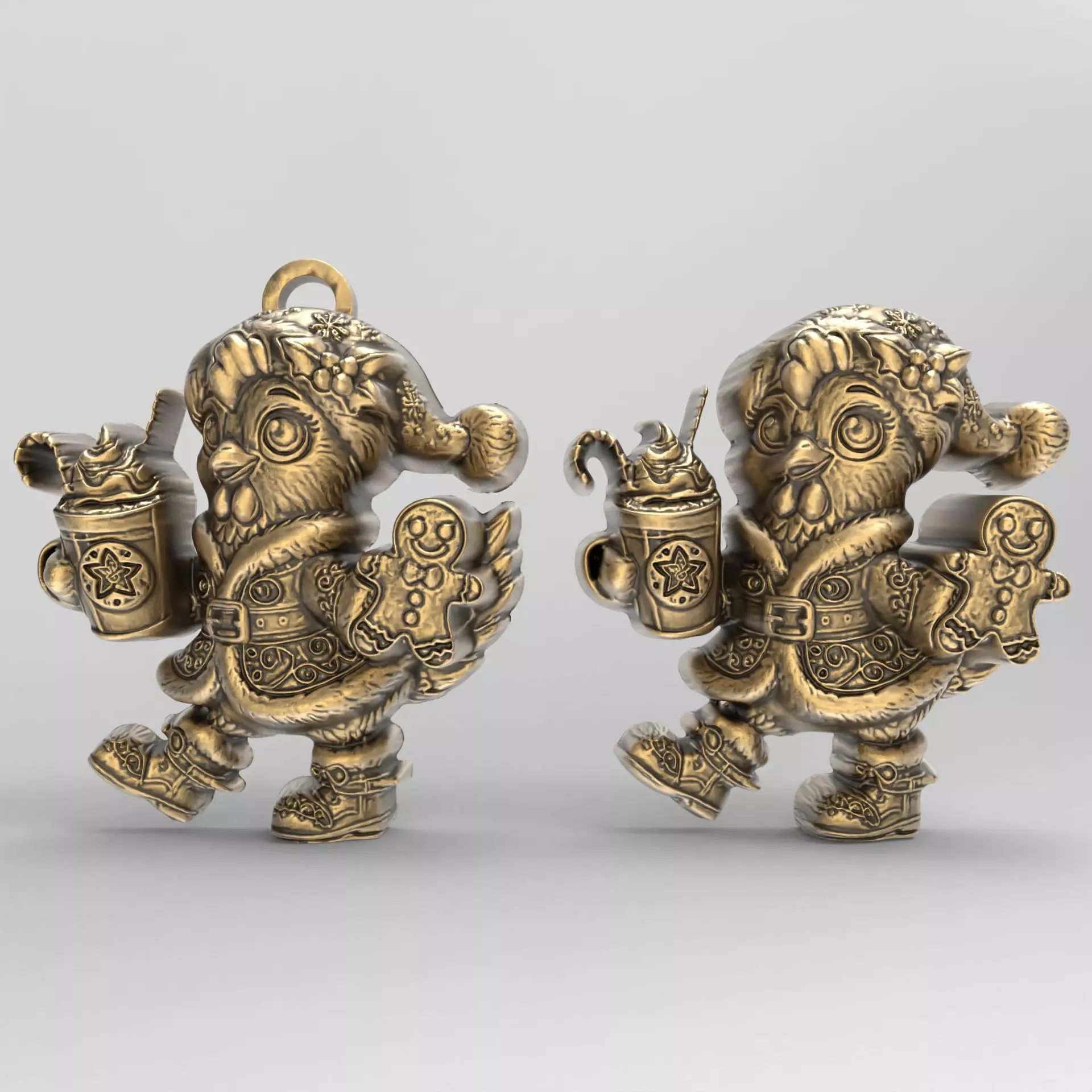 christmas tree chicken decor  3D print model_0