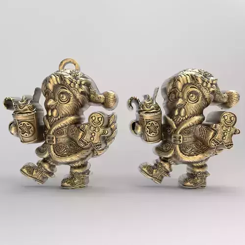 christmas tree chicken decor  3D print model