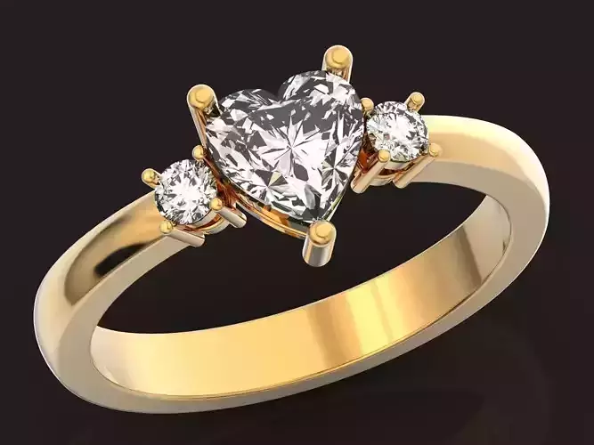 ring heart shaped center stone 1498