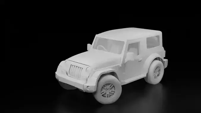 Mahindra Thar 3D Model Detailing Blender
