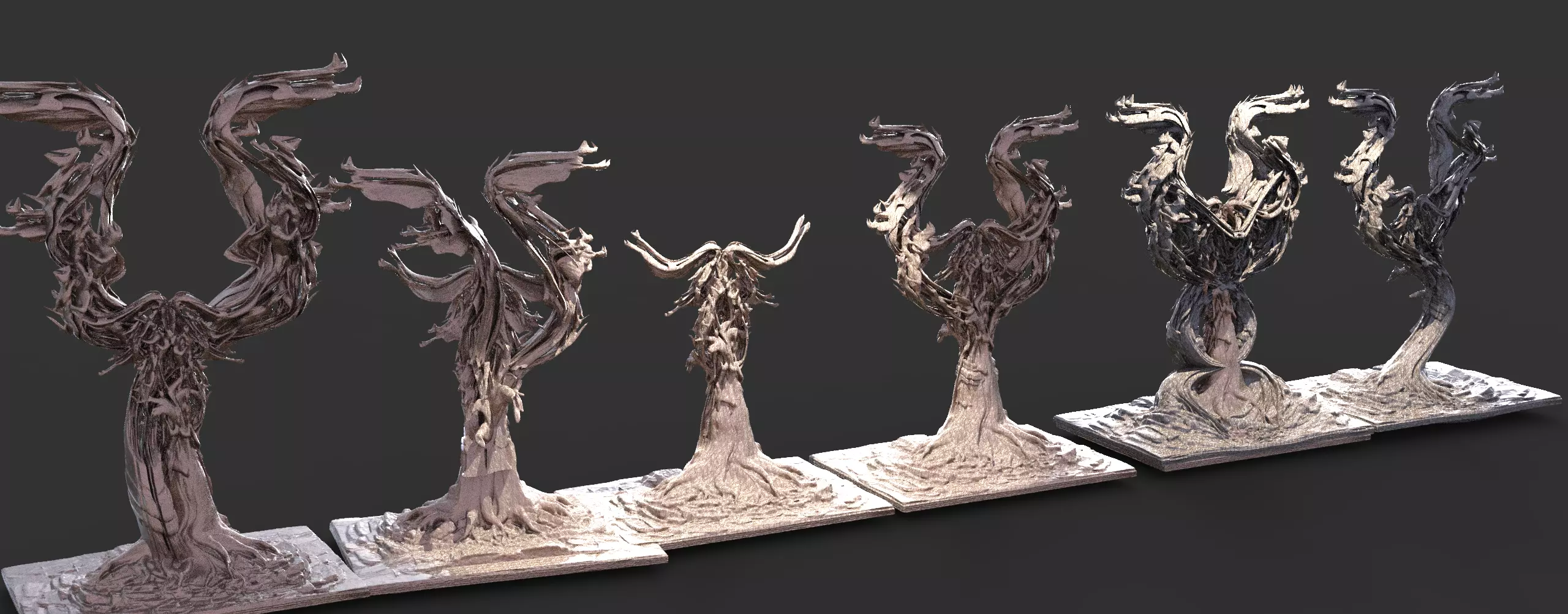 fire link Sculpted Tree sculptures collection series 3 3D model_0