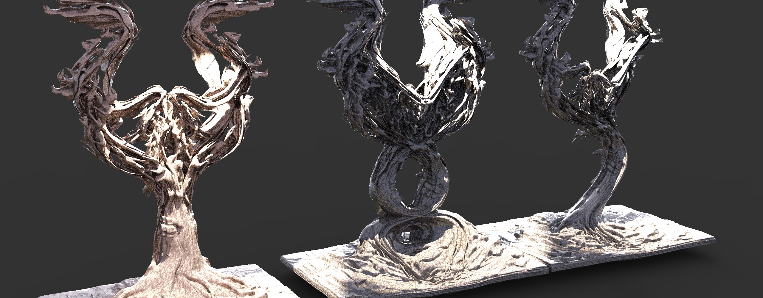 fire link Sculpted Tree sculptures collection series 3 3D model_1